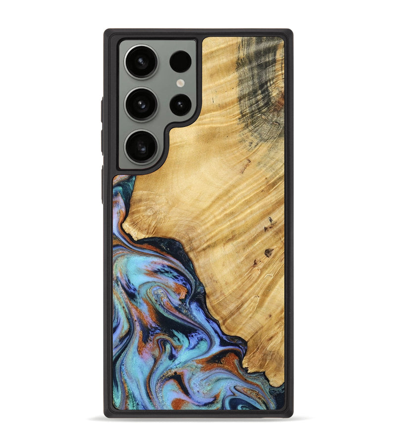 Galaxy S23 Ultra Wood Phone Case - January (Teal & Gold, 799653)