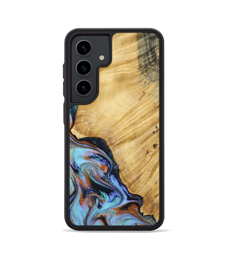 Galaxy S24 Wood Phone Case - January (Teal & Gold, 799653)