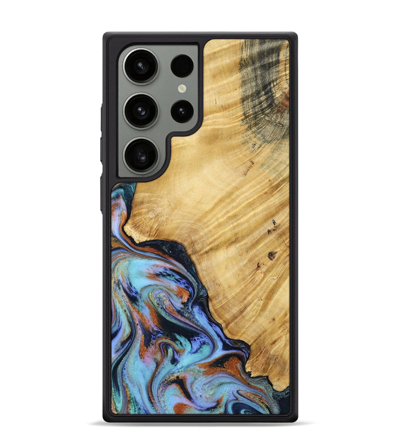 Galaxy S24 Ultra Wood Phone Case - January (Teal & Gold, 799653)