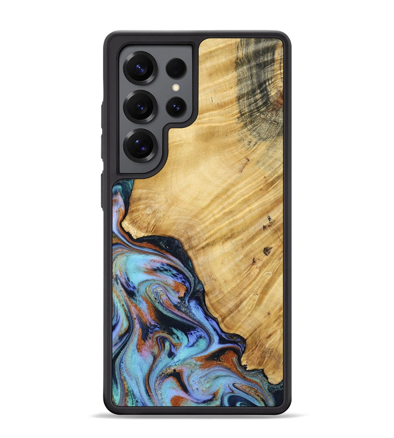 Galaxy S25 Ultra Wood Phone Case - January (Teal & Gold, 799653)