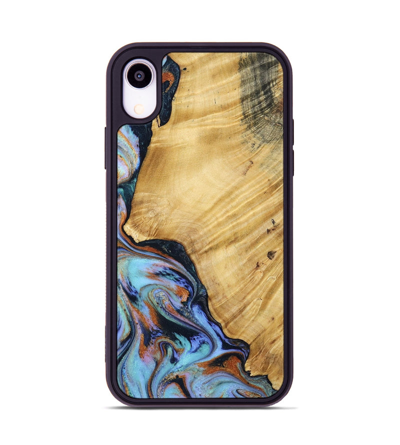 iPhone Xr Wood Phone Case - January (Teal & Gold, 799653)