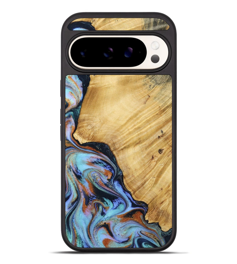 Pixel 10 Pro XL Wood Phone Case - January (Teal & Gold, 799653)