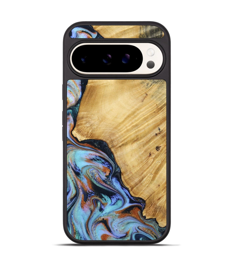 Pixel 9 Pro Wood Phone Case - January (Teal & Gold, 799653)