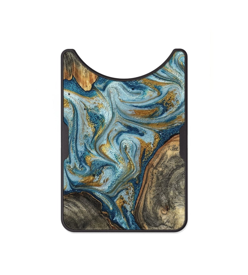 Alloy Wood Wallet - Joselyn (Teal & Gold, 799654)