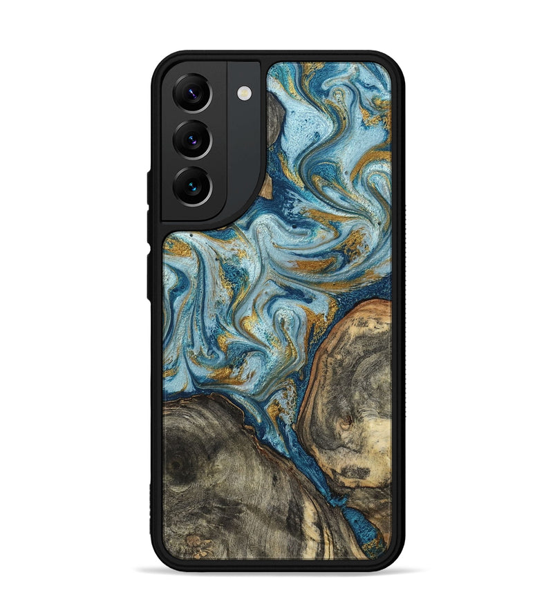 Galaxy S22 Plus Wood Phone Case - Joselyn (Teal & Gold, 799654)