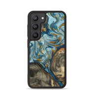 Galaxy S23 Wood Phone Case - Joselyn (Teal & Gold, 799654)