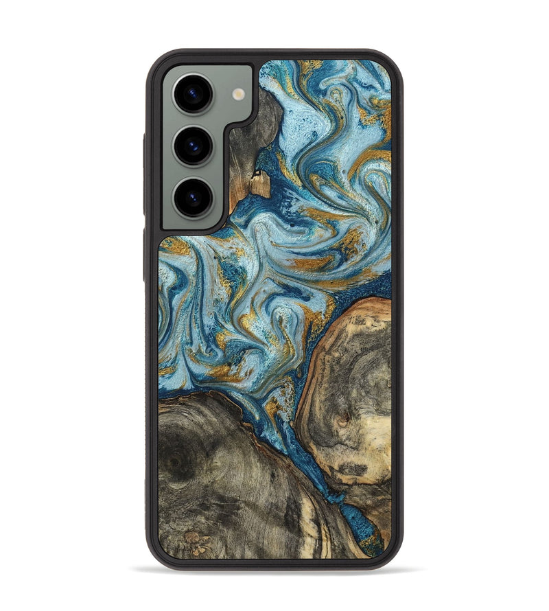 Galaxy S23 Plus Wood Phone Case - Joselyn (Teal & Gold, 799654)