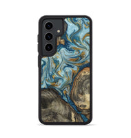 Galaxy S24 Wood Phone Case - Joselyn (Teal & Gold, 799654)