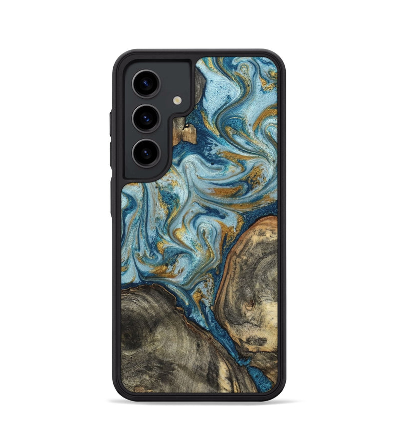 Galaxy S24 Wood Phone Case - Joselyn (Teal & Gold, 799654)