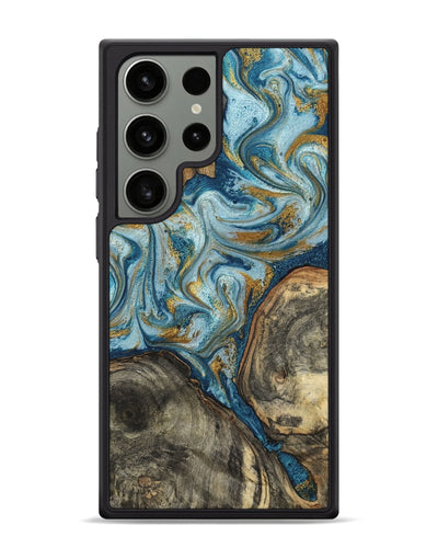 Galaxy S24 Ultra Wood Phone Case - Joselyn (Teal & Gold, 799654)