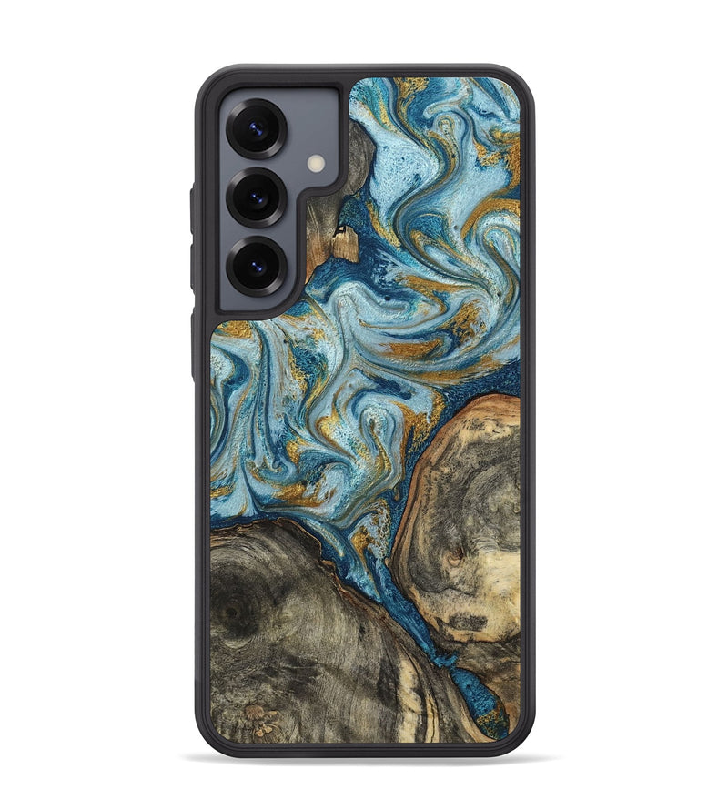 Galaxy S25 Plus Wood Phone Case - Joselyn (Teal & Gold, 799654)