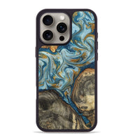 iPhone 16 Pro Max Wood Phone Case - Joselyn (Teal & Gold, 799654)