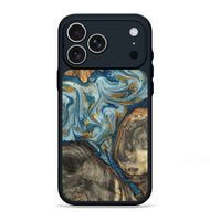 iPhone 17 Pro Max Wood Phone Case - Joselyn (Teal & Gold, 799654)