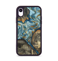 iPhone Xr Wood Phone Case - Joselyn (Teal & Gold, 799654)
