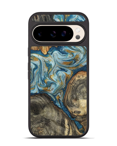 Pixel 10 Wood Phone Case - Joselyn (Teal & Gold, 799654)