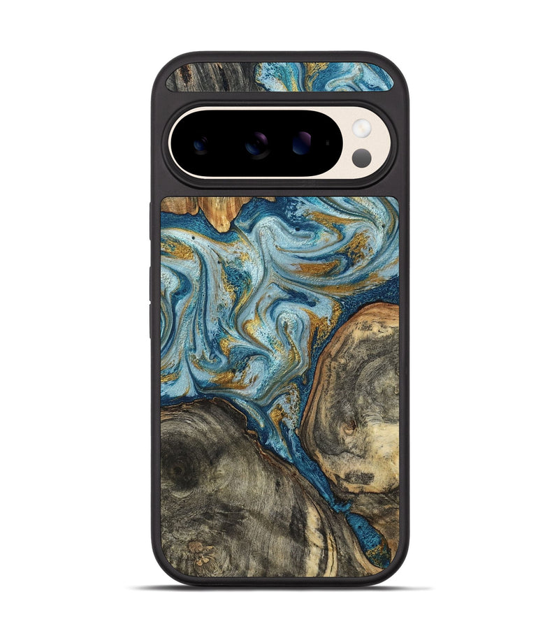 Pixel 10 Wood Phone Case - Joselyn (Teal & Gold, 799654)