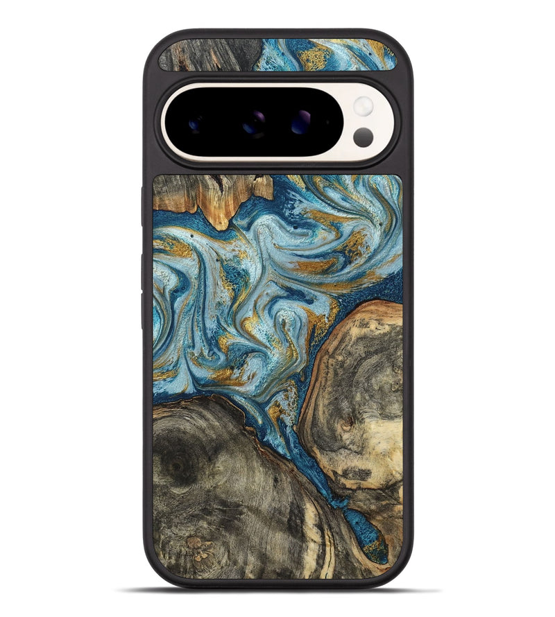Pixel 9 Pro XL Wood Phone Case - Joselyn (Teal & Gold, 799654)