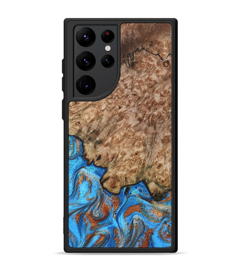 Galaxy S22 Ultra Wood Phone Case - Orion (Teal & Gold, 799655)