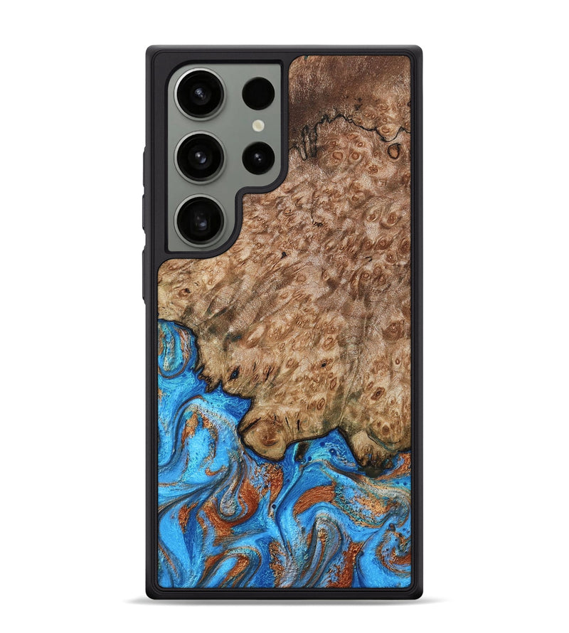 Galaxy S24 Ultra Wood Phone Case - Orion (Teal & Gold, 799655)