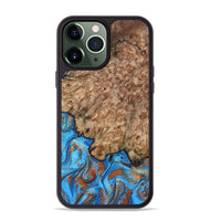 iPhone 13 Pro Max Wood Phone Case - Orion (Teal & Gold, 799655)