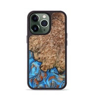iPhone 13 Pro Wood Phone Case - Orion (Teal & Gold, 799655)