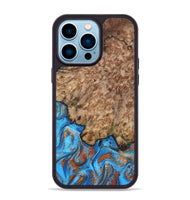 iPhone 14 Pro Max Wood Phone Case - Orion (Teal & Gold, 799655)