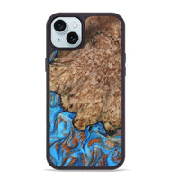 iPhone 15 Plus Wood Phone Case - Orion (Teal & Gold, 799655)