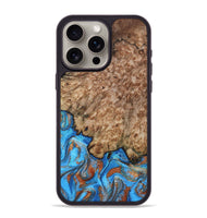 iPhone 15 Pro Max Wood Phone Case - Orion (Teal & Gold, 799655)