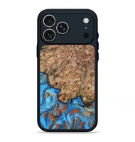 iPhone 17 Pro Max Wood Phone Case - Orion (Teal & Gold, 799655)