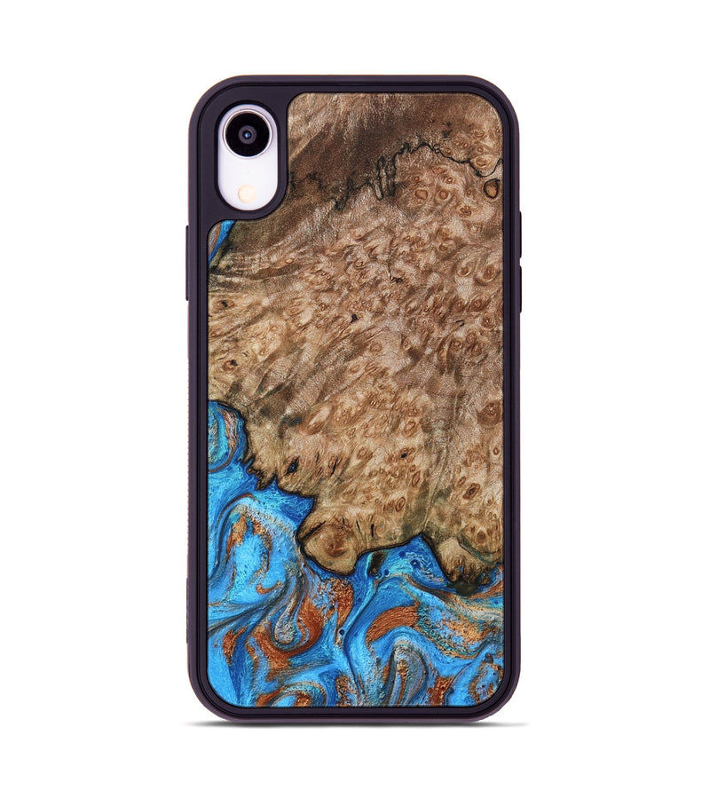 iPhone Xr Wood Phone Case - Orion (Teal & Gold, 799655)