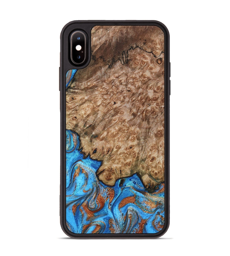 iPhone Xs Max Wood Phone Case - Orion (Teal & Gold, 799655)