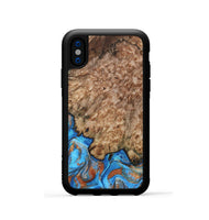 iPhone Xs Wood Phone Case - Orion (Teal & Gold, 799655)
