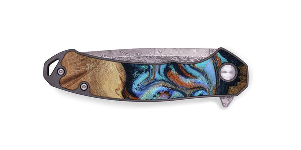 EDC Wood Pocket Knife - Atlas (Teal & Gold, 799656)