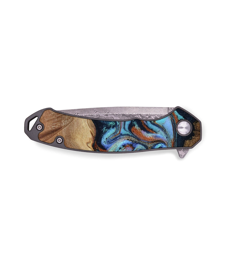 EDC Wood Pocket Knife - Atlas (Teal & Gold, 799656)