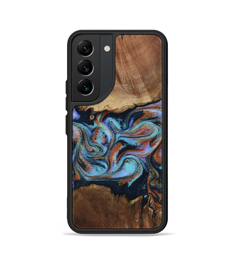Galaxy S22 Wood Phone Case - Atlas (Teal & Gold, 799656)