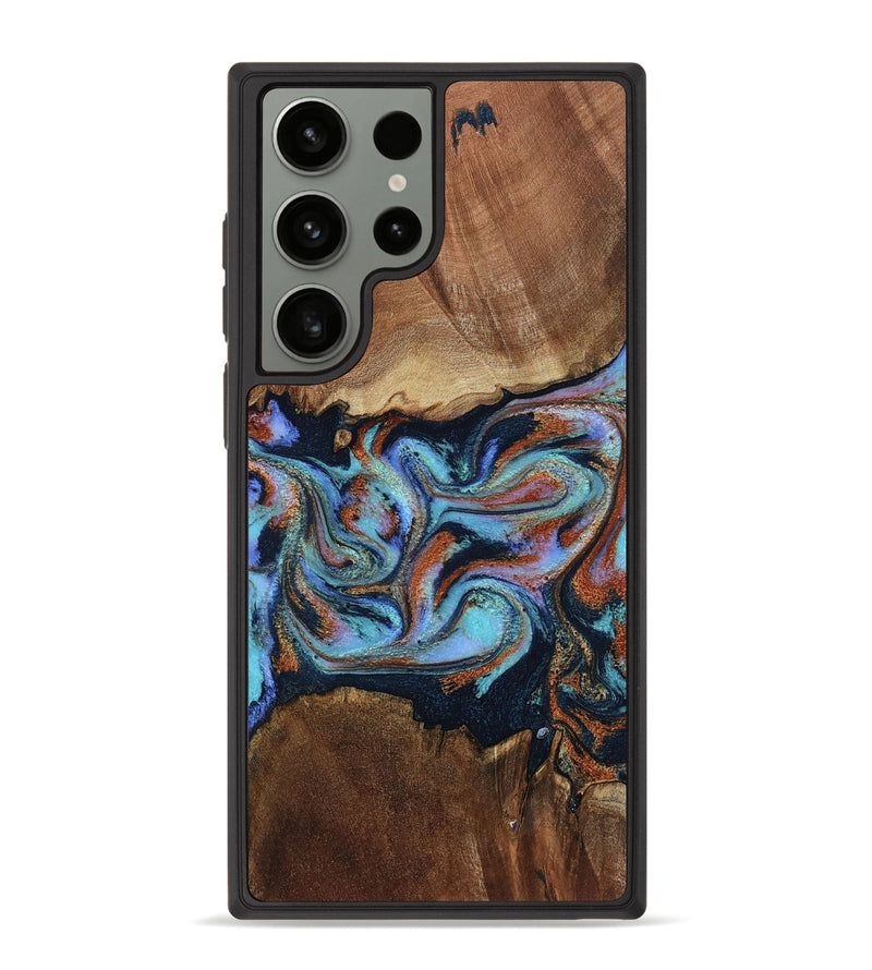 Galaxy S23 Ultra Wood Phone Case - Atlas (Teal & Gold, 799656)
