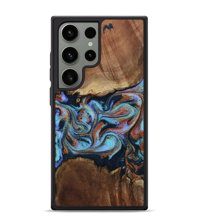 Galaxy S24 Ultra Wood Phone Case - Atlas (Teal & Gold, 799656)