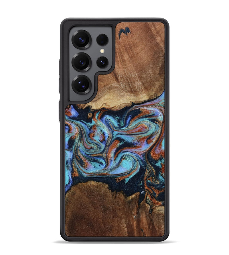Galaxy S25 Ultra Wood Phone Case - Atlas (Teal & Gold, 799656)