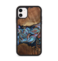 iPhone 11 Wood Phone Case - Atlas (Teal & Gold, 799656)