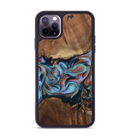 iPhone 11 Pro Max Wood Phone Case - Atlas (Teal & Gold, 799656)