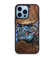 iPhone 14 Pro Max Wood Phone Case - Atlas (Teal & Gold, 799656)