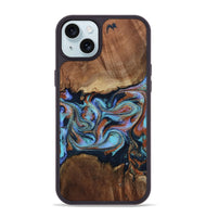 iPhone 15 Plus Wood Phone Case - Atlas (Teal & Gold, 799656)