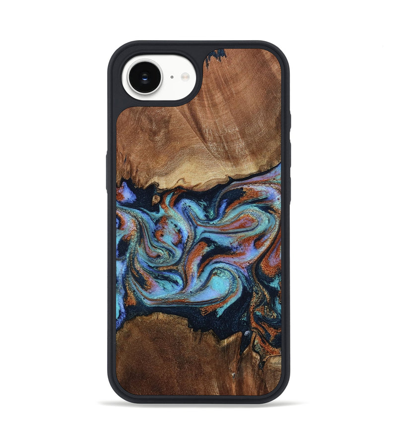 iPhone 16e Wood Phone Case - Atlas (Teal & Gold, 799656)