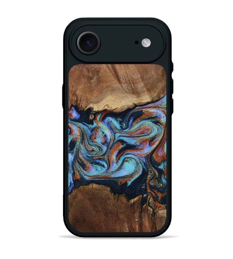 iPhone 17 Air Wood Phone Case - Atlas (Teal & Gold, 799656)
