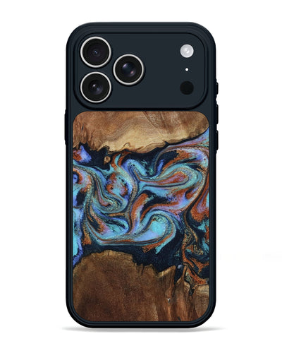 iPhone 17 Pro Max Wood Phone Case - Atlas (Teal & Gold, 799656)