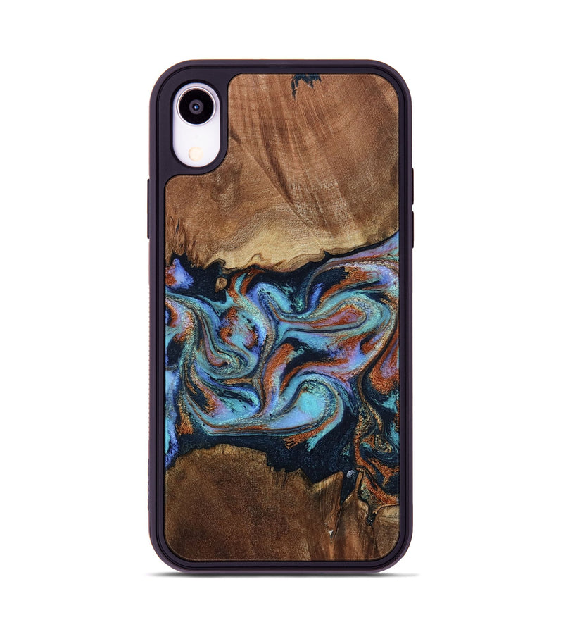 iPhone Xr Wood Phone Case - Atlas (Teal & Gold, 799656)