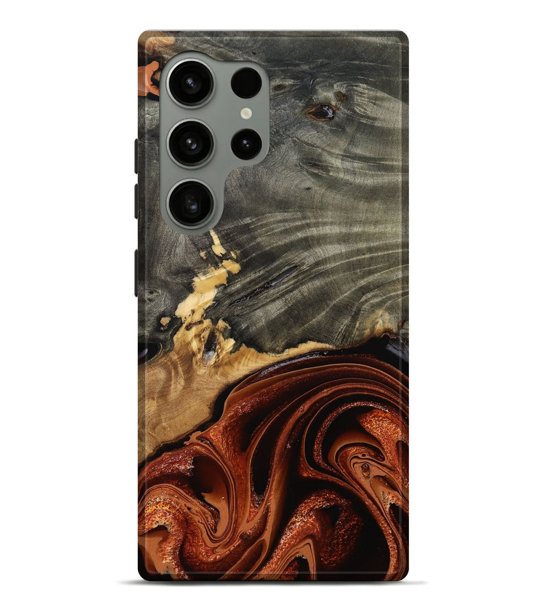 Galaxy S24 Ultra Wood Live Edge Phone Case - Issac (Red, 799657)