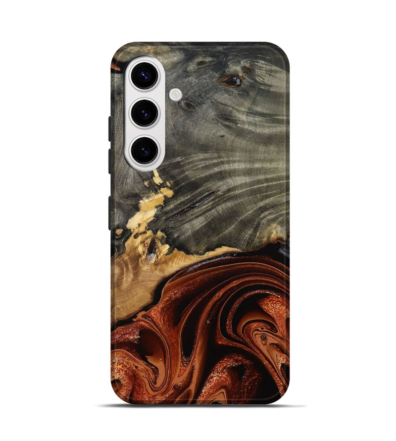 Galaxy S25 Wood Live Edge Phone Case - Issac (Red, 799657)