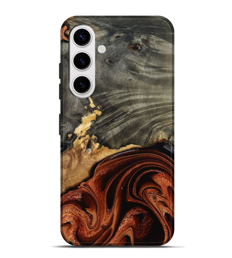 Galaxy S25 Plus Wood Live Edge Phone Case - Issac (Red, 799657)