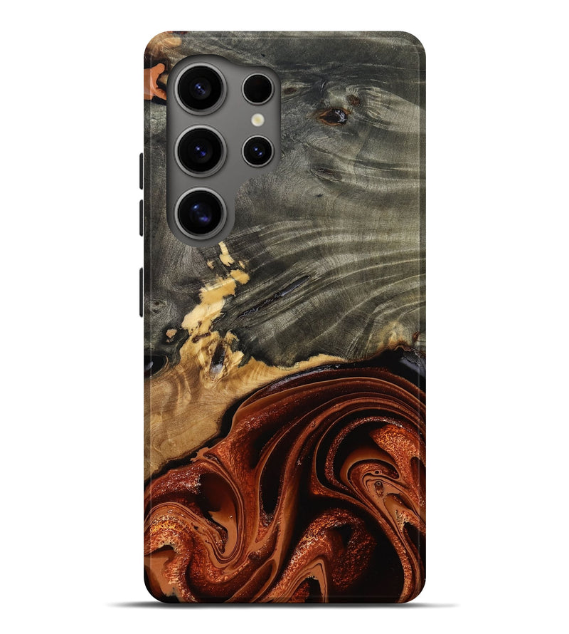 Galaxy S25 Ultra Wood Live Edge Phone Case - Issac (Red, 799657)